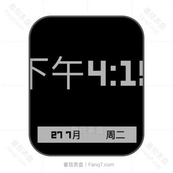 Pebble 9 (MB)简约黑红文字表盘.clock