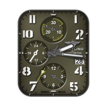 BERITLING百年灵木棕绿简约表盘.clock