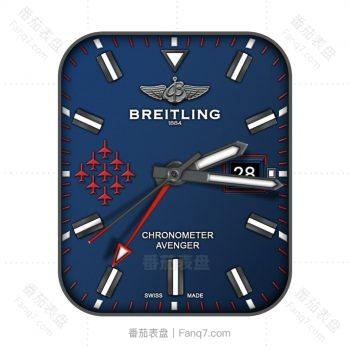 BERITLING百年灵蓝色飞机简约表盘.clock