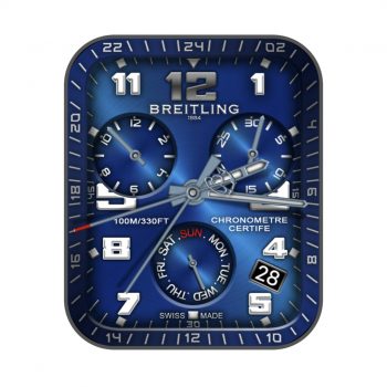 BERITLING百年灵宝蓝色三盘表盘.clock