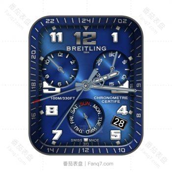 BERITLING百年灵宝蓝色三盘表盘.clock