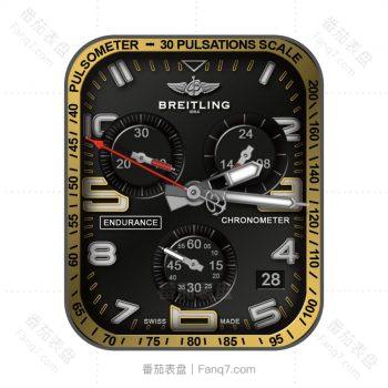 BERITLING百年灵酷黑炫酷黑三表盘外测速圈.clock