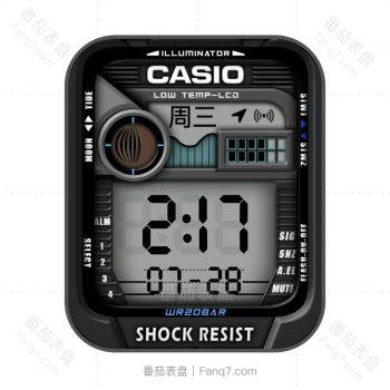 卡西欧CASIOG怀旧复古简约系列黑白表盘.clock