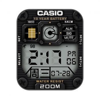 卡西欧CASIOG怀旧复古简约系列黑白表盘.clock