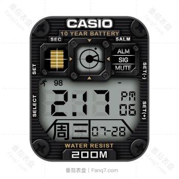 卡西欧CASIOG怀旧复古简约系列黑白表盘.clock