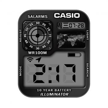 卡西欧CASIOG怀旧复古简约系列黑白表盘.clock