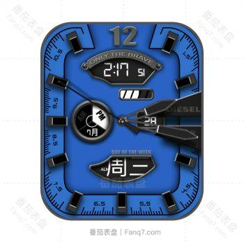 DIESEL 迪赛DZ4550蓝色炫酷表盘.clock