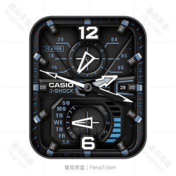 卡西欧CASIO经典系列炫酷蓝黑色表盘.clock