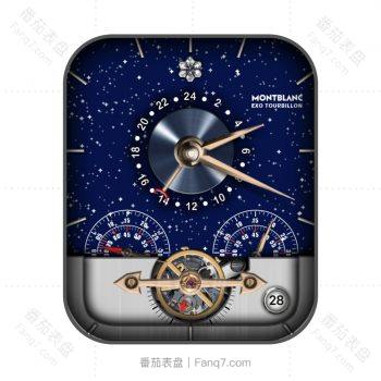 万宝龙Montblanc 蓝色星空唯美机械表盘.clock