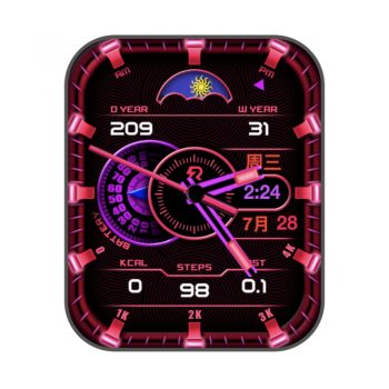 RLMade 38日月变化炫黑荧光红赛伯风朋克赛博朋克风机械表盘.clock