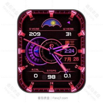 RLMade 38日月变化炫黑荧光红赛伯风朋克赛博朋克风机械表盘.clock