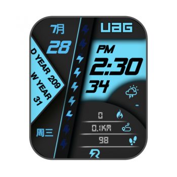 UAG Blue蓝色卡西欧风表盘.clock