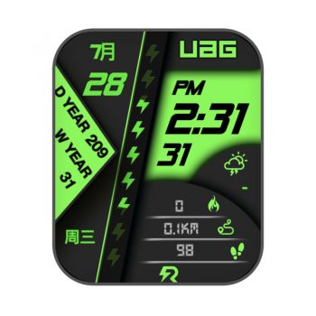 UAG绿色卡西欧复古风表盘.clock