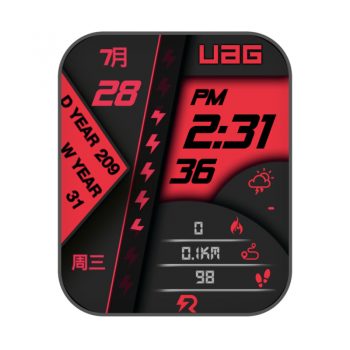 UAG红色卡西欧风复古表盘.clock