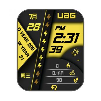 UAG黄色卡西欧风复古表盘.clock