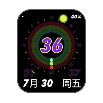 ipone系统黑色简约hours activities表盘.clock