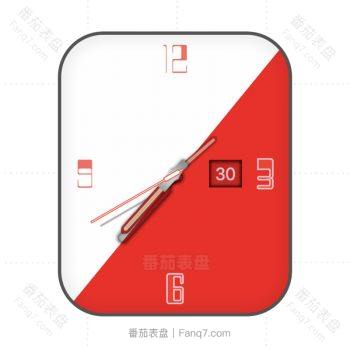 简约红白极简表盘.clock