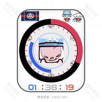 全聊福利熊卡通可爱动漫白底动态表盘.clock