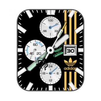 阿迪达斯Adidas炫酷黑金三表盘.clock