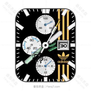 阿迪达斯Adidas炫酷黑金三表盘.clock