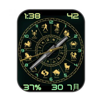 中国十二生肖转盘黑金表盘.clock