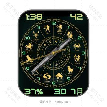 中国十二生肖转盘黑金表盘.clock