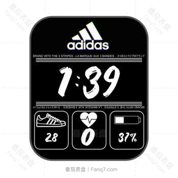 阿迪达斯Adidas故障动态炫酷黑表盘.clock