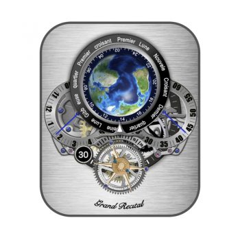 Bovet播威灰色地球机械动态表盘.clock