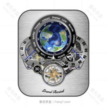 Bovet播威灰色地球机械动态表盘.clock