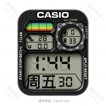 卡西欧CASIOG怀旧复古简约系列黑白表盘.clock