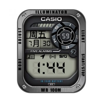卡西欧CASIOG怀旧复古简约系列银灰表盘.clock