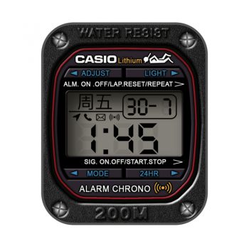 卡西欧CASIOG怀旧复古简约系列黑色表盘.clock