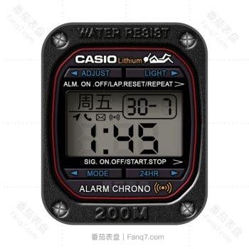 卡西欧CASIOG怀旧复古简约系列黑色表盘.clock