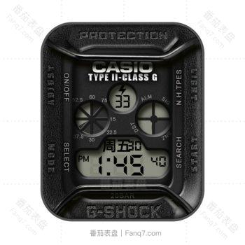 卡西欧CASIOG怀旧复古简约系列黑色表盘.clock