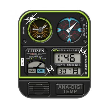 西铁城CITIZEN绿黑复古表盘.clock