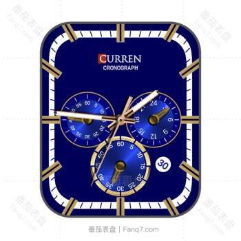 卡瑞恩CurrenCronograph高级宝蓝色表盘.clock