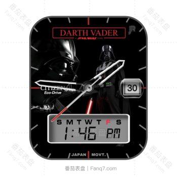 Darth Vader Digitalanalog-达斯维达时间片 炫酷黑色表盘.clock