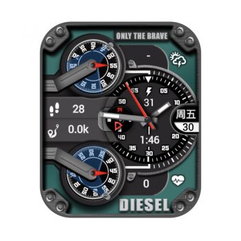 DIESEL Mr Daddy (rashid)拉希德 迪赛黑绿色炫酷机械表盘.clock