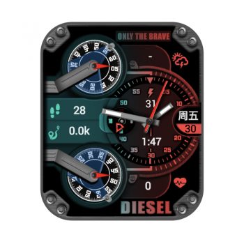 DIESEL Mr Daddy (rashid)拉希德 迪赛红绿色炫酷机械表盘.clock