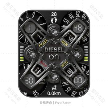 DIESEL迪赛炫酷黑色机械表盘.clock