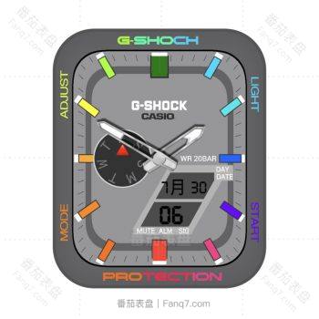 casio卡西欧G-SHOCK GA-100CF高级灰荧光机械表盘.clock