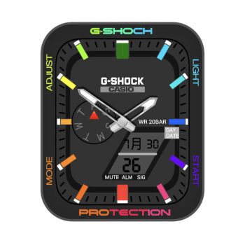 casio卡西欧G-SHOCK GA-100CF黑色荧光表盘.clock