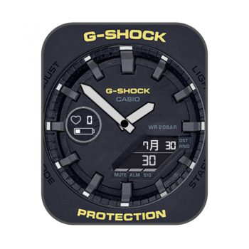 casio卡西欧G-SHOCK靛蓝色圆盘机械表盘.clock