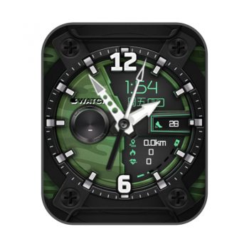 iphone炫酷Green Round圆盘黑绿机械表盘.clock