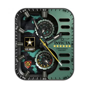 INVICTA US ARMY 32983英氟他绿色美军战队个性机械表盘.clock