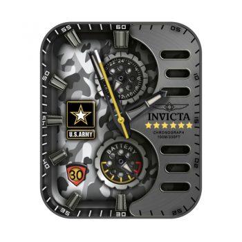 INVICTA US ARMY 32983英氟他灰色美军战队个性机械表盘.clock
