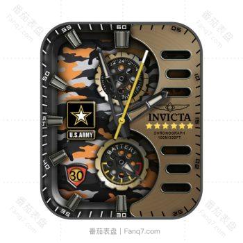 INVICTA US ARMY 32983英氟他橙色美军战队个性机械表盘.clock