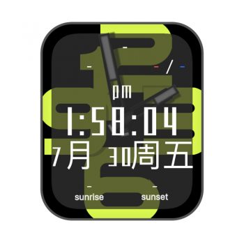 Kody layer绿色黄色文字表盘.clock