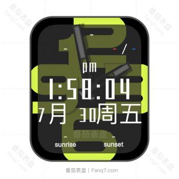 Kody layer绿色黄色文字表盘.clock