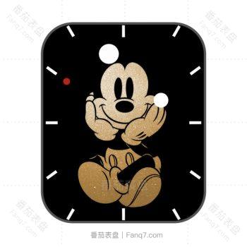 Mickey Mouse-simple米奇迪士尼黑色表盘.clock